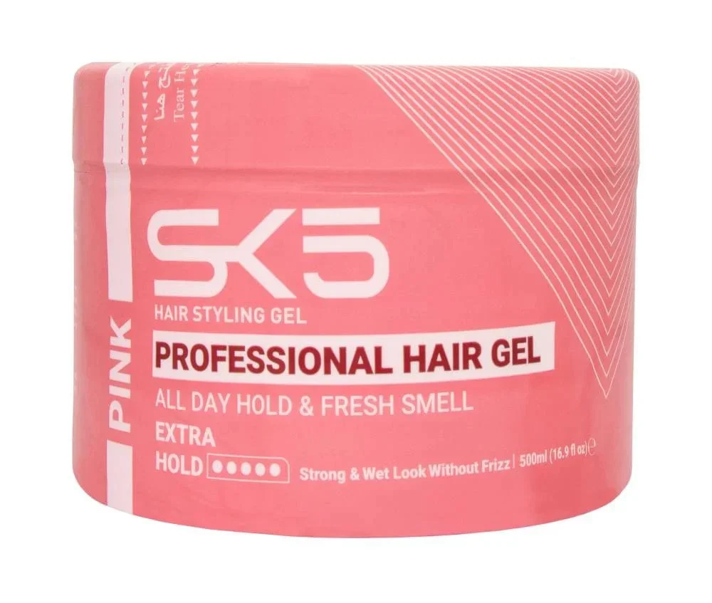SK5 500ml Pink Hair Gel – Strong Hold and Refreshing Fragrance