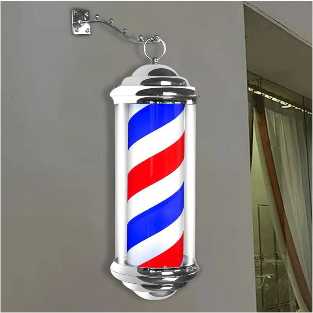 Globalstar Wall Mount Weatherproof Barber Pole – Rotating Salon Decor for a Classic Barber Shop Look