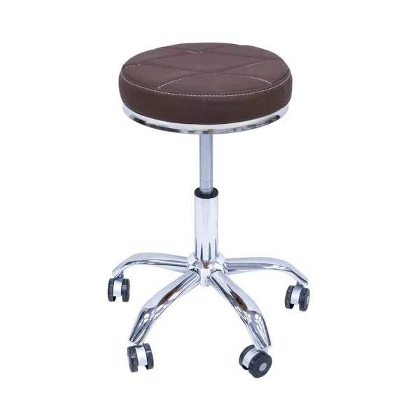 Global Star Coffee Color Round Rolling Stool – Versatile Seating for Salon, Office, Spa, and Makeup Tables
