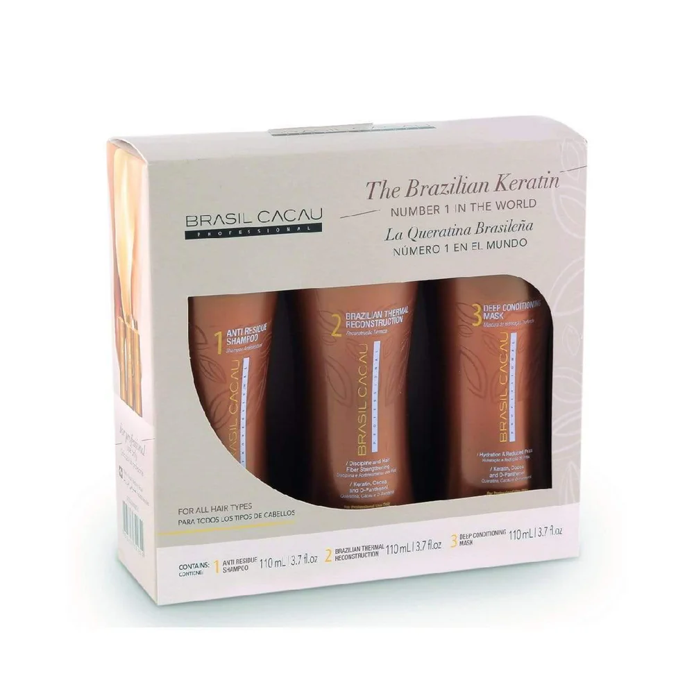 Brasil Cacau Brazilian Thermal Reconstruction Keratin Kit 1×3 – 110ml