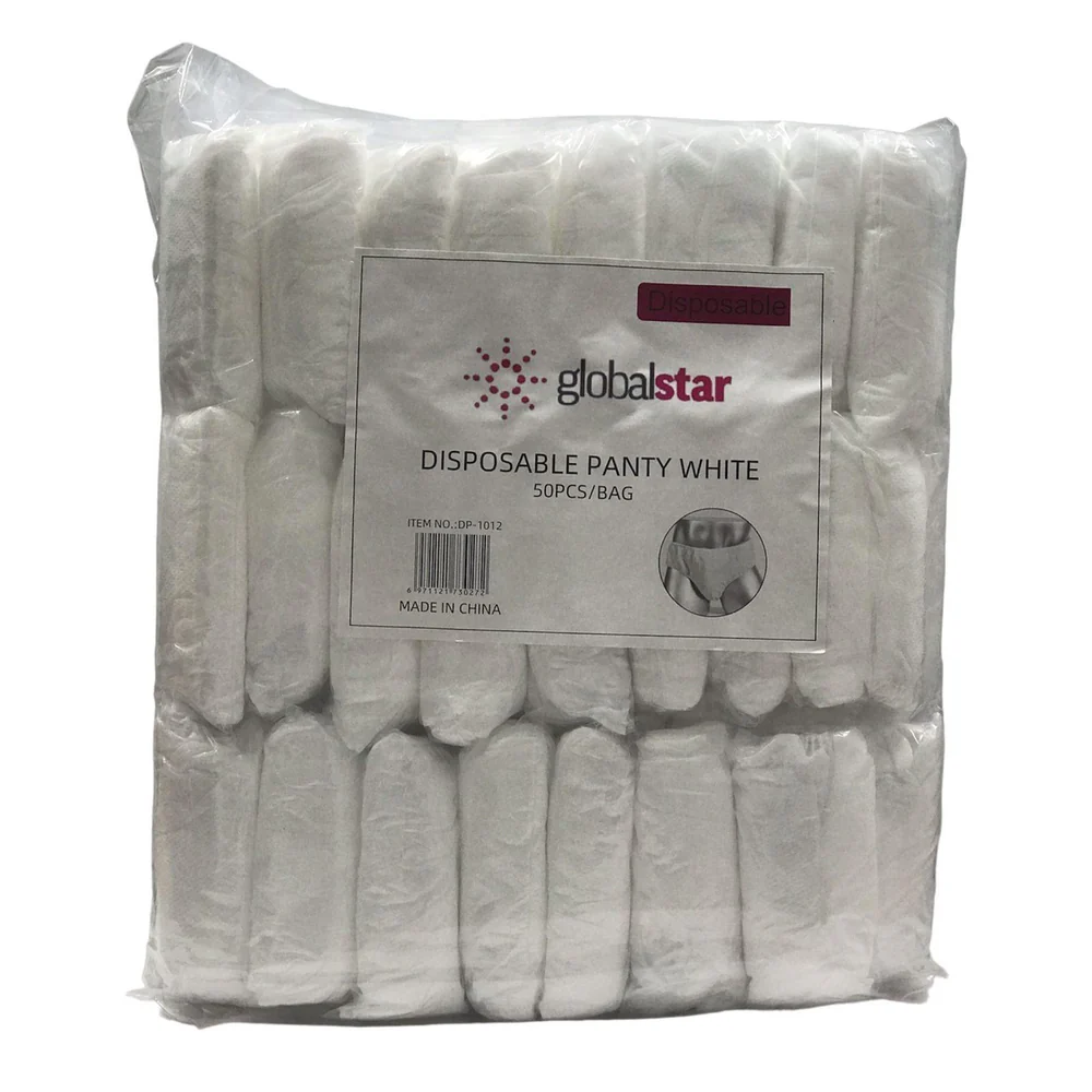 Globalstar Unisex Non Woven Disposable Underwear Panty White 50pcs DP-1012