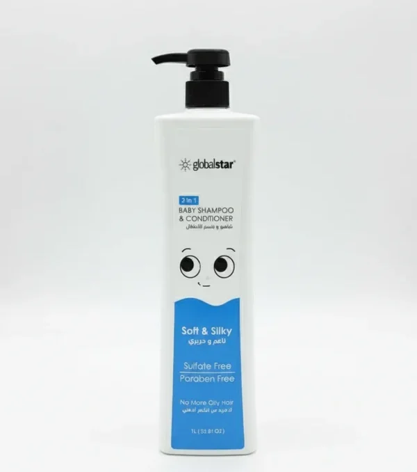 Globalstar Baby Shampoo with Conditioner – Gentle 2 in 1 Formula, No More Oily Hair | 1L