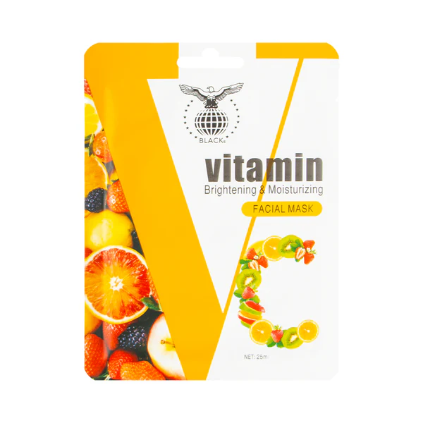 Black Vitamin C Brightening & Moisturizing Facial Mask Set – 10 Pack (25ml Each)