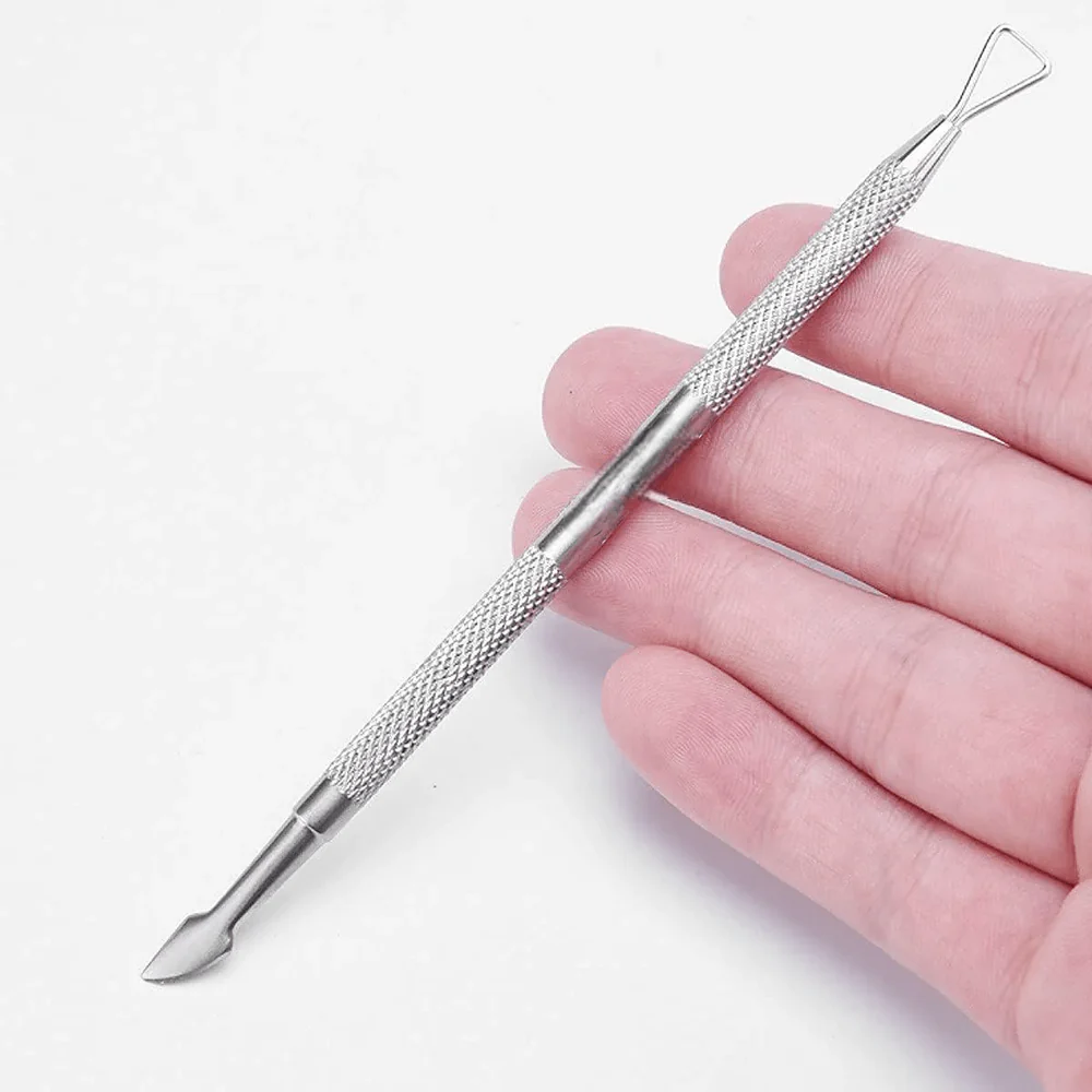 Globalstar 2-in-1 Cuticle Pusher & Remover – Triangle Head Nail Scraper with Sharp Blade