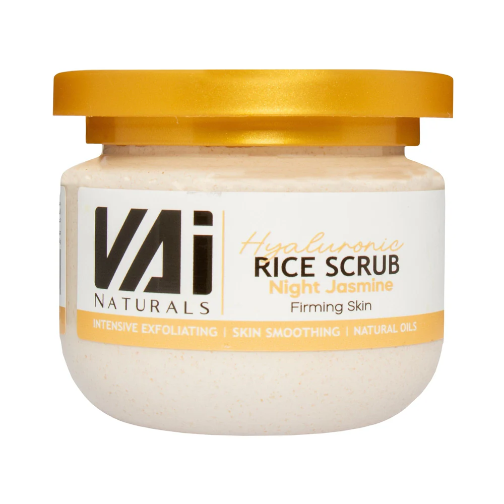 Share: Vai Naturals Rice Scrub Night Jasmine with Panthenol B5 & Hyaluronic Acid – Deep Hydration & Exfoliation (280ml)