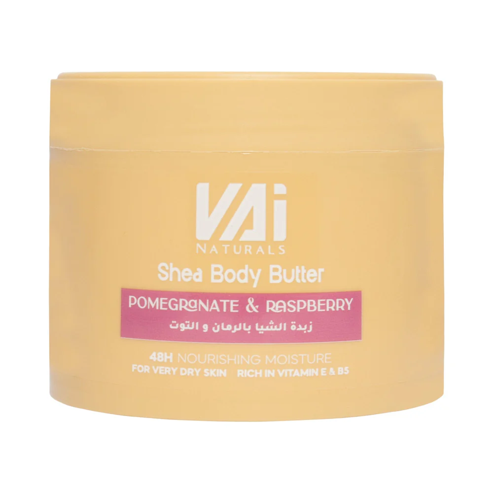 Vai Naturals Pomegranate & Raspberry Shea Body Butter | Intense Moisture, Soft & Radiant Skin (300ml)