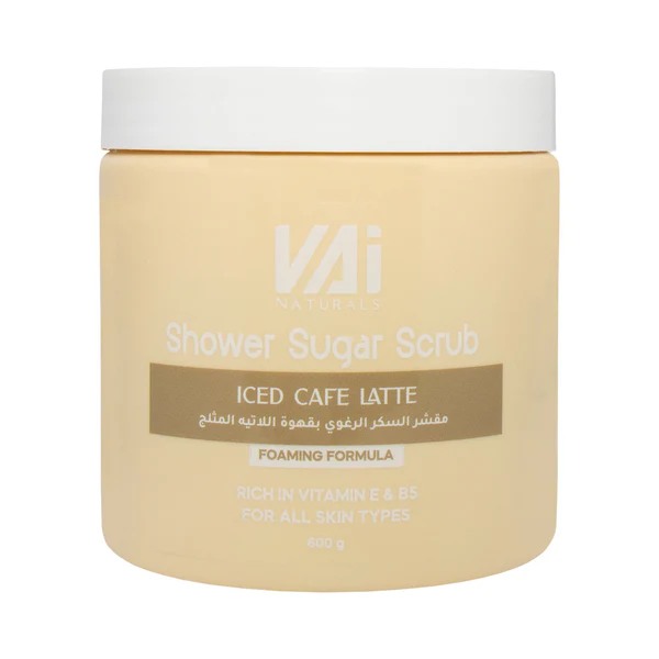 Vai Naturals Coffee Sugar Scrub – Iced Café Latte – Rich in Antioxidants & Hydration | 600g | All Skin Types