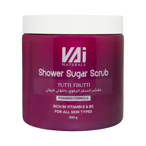 Vai Naturals Shower Scrub – Tutti Frutti, Hydrating & Exfoliating All Skin Types | Vitamin E & B5 Enriched | 600g