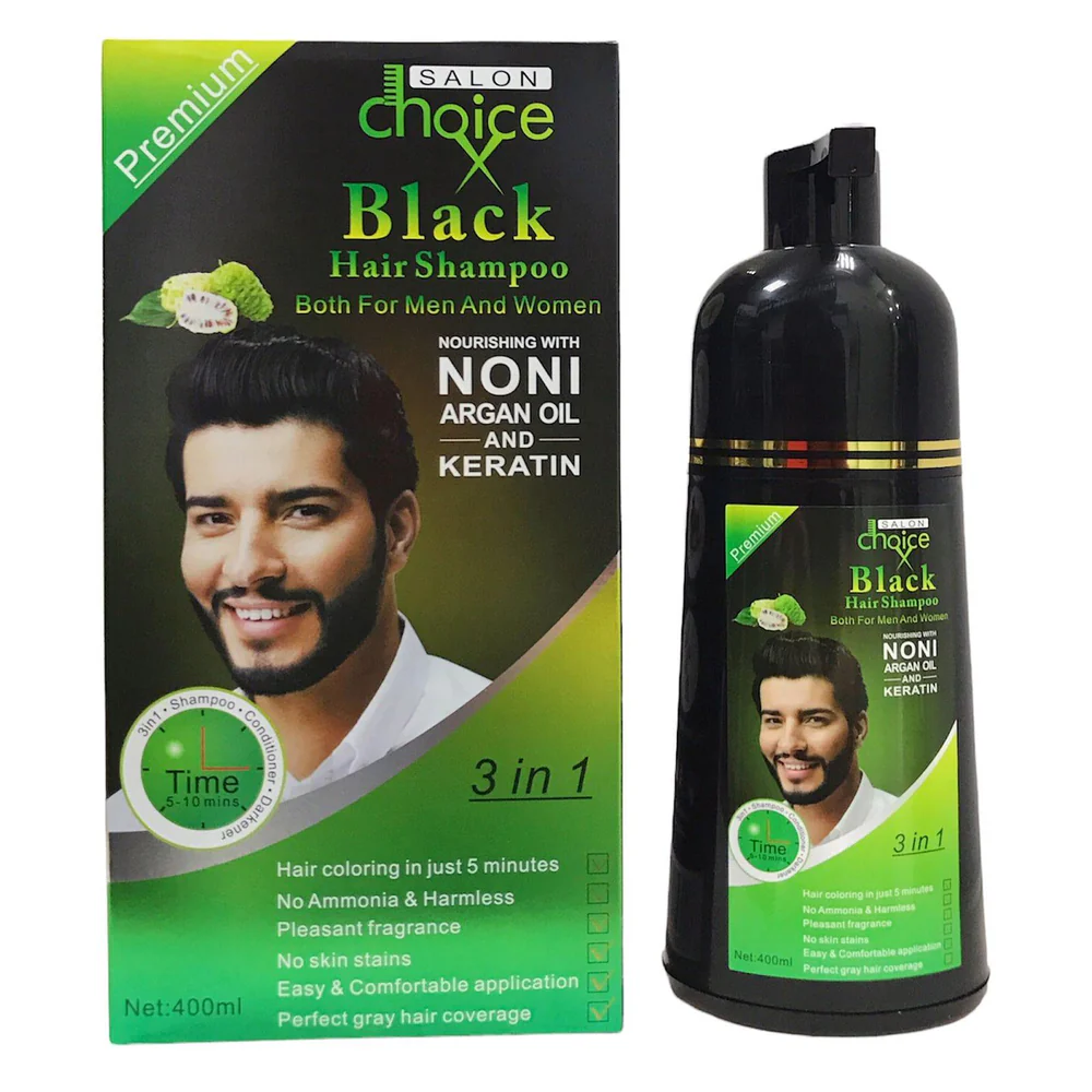 Salon Choice 3 in 1 Hair Shampoo Black 400ml