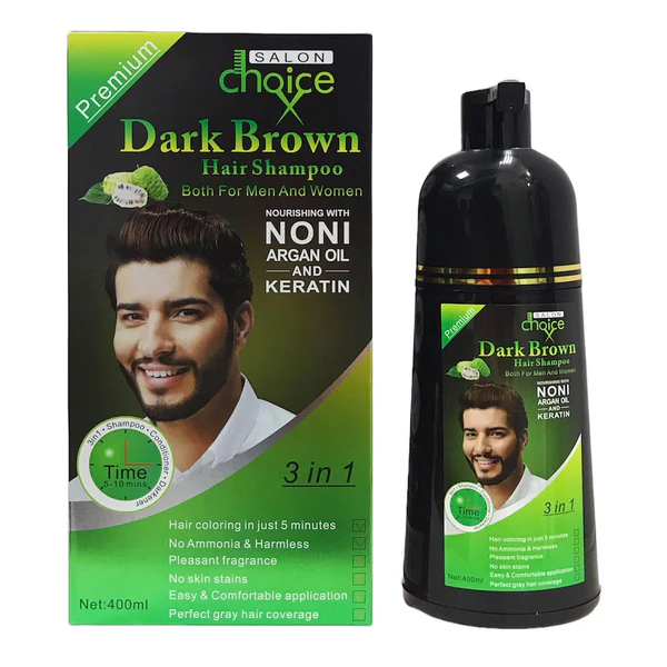 Salon Choice 3 in 1 Hair Shampoo Dark Brown 400ml