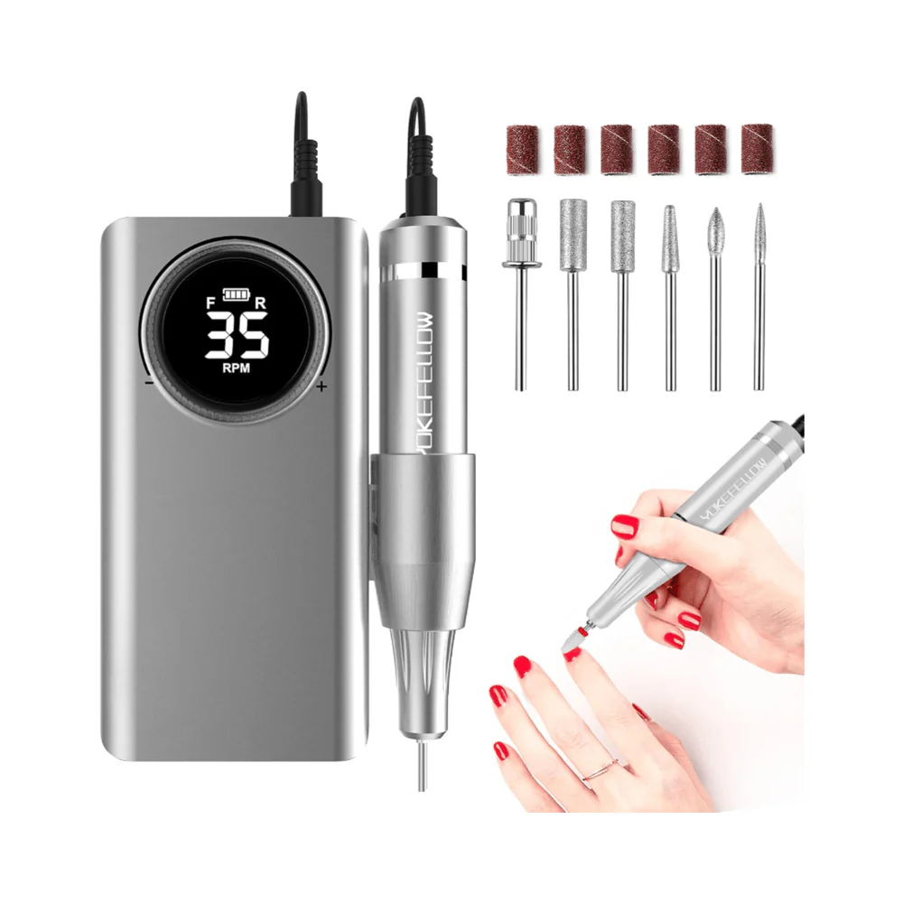 Globalstar Professional Brushless Nail Drill Machine – Silent 35000RPM Manicure Tool with LCD Screen & 12-Hour Battery Life