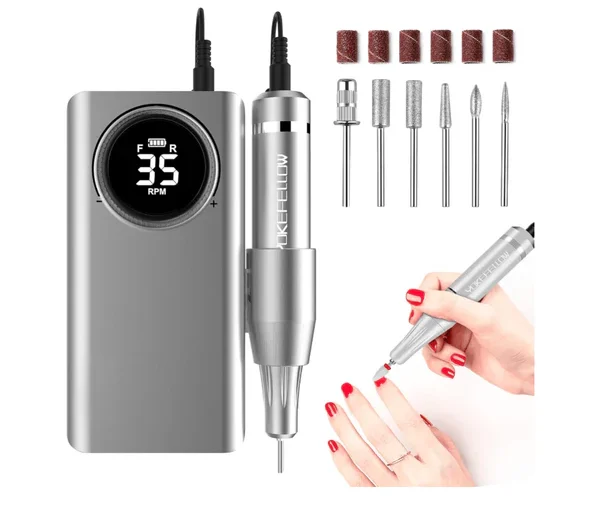 Globalstar Professional Brushless Nail Drill Machine – Silent 35000RPM Manicure Tool with LCD Screen & 12-Hour Battery Life