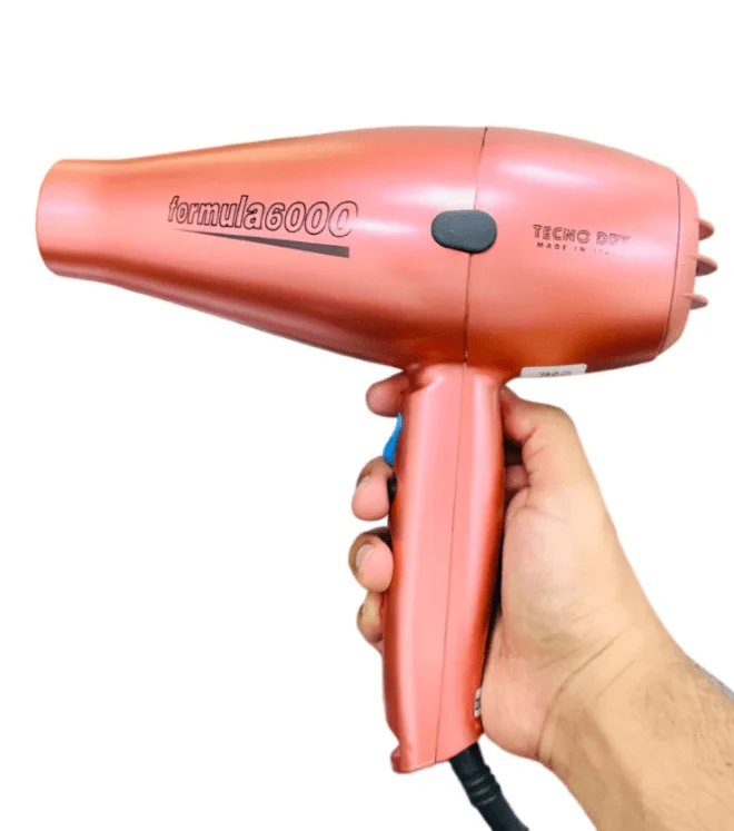 Tecno Dry Formula 6000 Pink Hair Dryer 2500W – Professional-Grade Styling Tool for Rapid Drying and Elegant Results