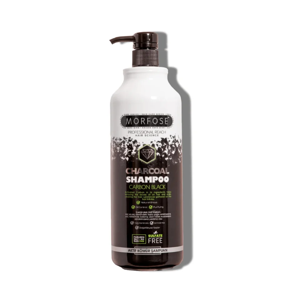 Morfose Charcoal Carbon Black Hair Shampoo 1000ml – Deep Cleansing & Detoxifying Formula