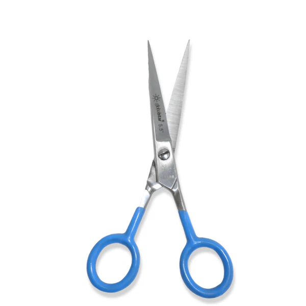 Globalstar Classic 5.5″ Hair Cutting Scissors – Stainless Steel with Blue Rubber Grip
