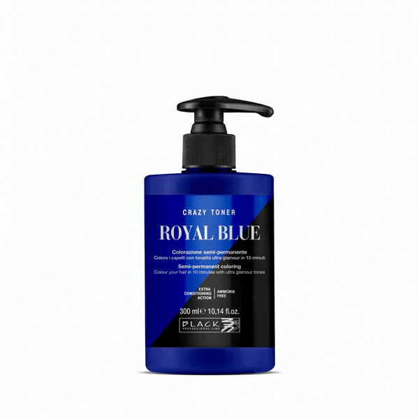 Black Hair Toner Semi Permanent Coloring Ammonia Free Royal Blue 300ml